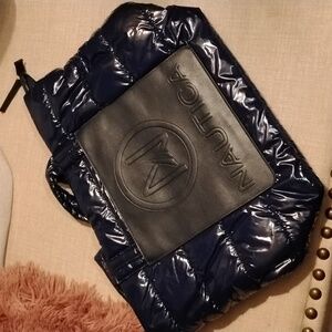 Nautica Royal Blue Quilted Shoulder Bag with Logo Patch Zip.